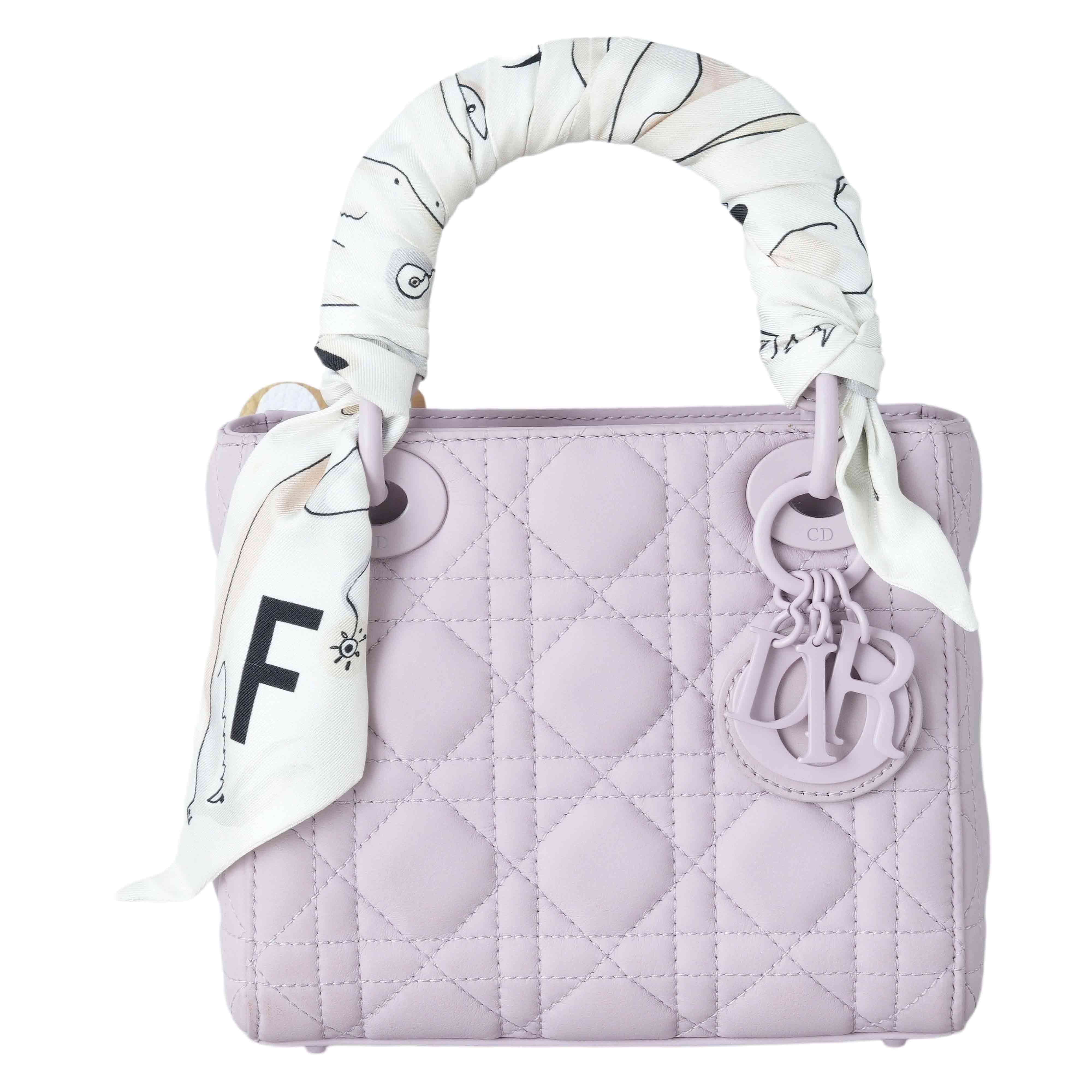 CHRISTIAN DIOR(USED)크리스찬디올 매트 까나쥬 레이디디올 미니 백& 방도